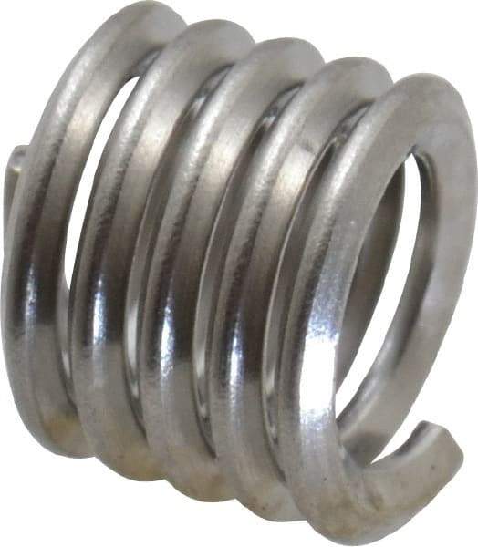 Recoil - #6-32 UNC, 0.207" OAL, Free Running Helical Insert - 4-3/4 Free Coils, Tanged, Stainless Steel, Bright Finish, 1-1/2D Insert Length - Benchmark Tooling