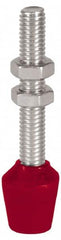 De-Sta-Co - M8 Carbon Steel Cap Tip Clamp Spindle Assembly - 44.96mm Thread Length, 62.99mm OAL, Flat Tip Cap, 0.83" Tip Surface Diam, Use with Toggle Clamps - Benchmark Tooling