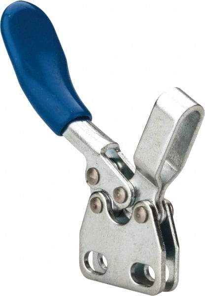 Gibraltar - 60 Lb Holding Capacity, Horizontal Handle, Manual Hold Down Toggle Clamp - 80° Handle Movement, 90° Bar Opening, U-Bar, Straight Base, Carbon Steel - Benchmark Tooling