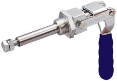 Gibraltar - 700 Lb Load Capacity, Flush Base, Carbon Steel, Standard Straight Line Action Clamp - 1" Mounting Hole Diam, 0.63" Plunger Diam, Straight Handle - Benchmark Tooling