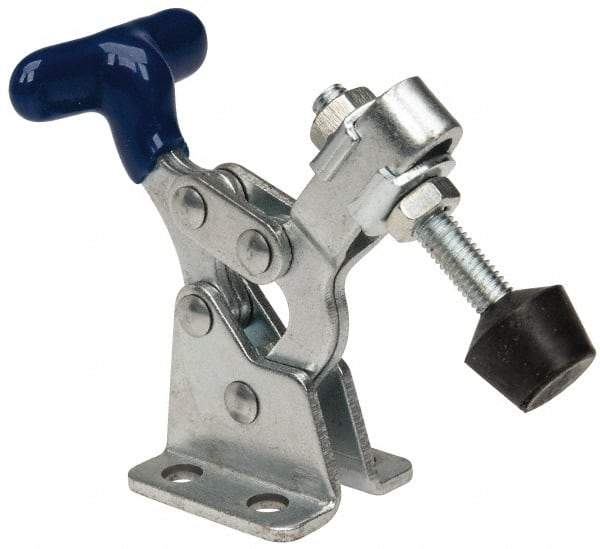 Gibraltar - 150 Lb Holding Capacity, Horizontal Handle, Manual Hold Down Toggle Clamp - 175° Handle Movement, 92° Bar Opening, U-Bar, Flanged Base, Carbon Steel - Benchmark Tooling