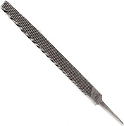 Anglo American - 10" Long, Second Cut, Flat American-Pattern File - Double Cut, 0.24" Overall Thickness, Tang - Benchmark Tooling