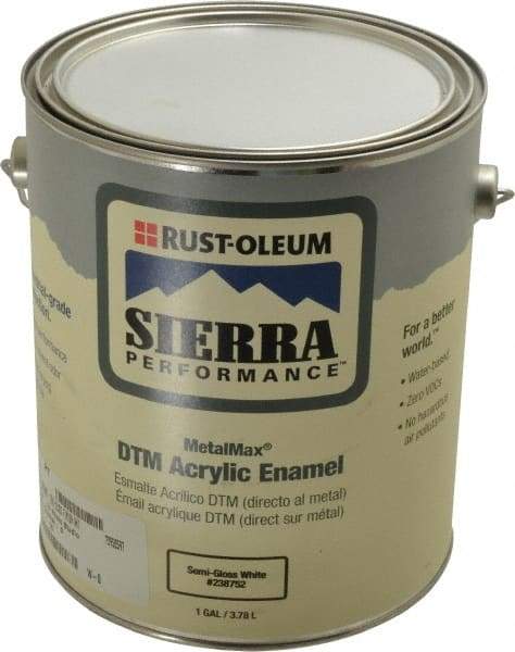 Rust-Oleum - 1 Gal White Semi Gloss Finish Acrylic Enamel Paint - Interior/Exterior, Direct to Metal, <0 gL VOC Compliance - Benchmark Tooling