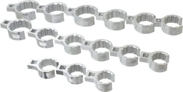 Proto - 15 Piece 1/2" Drive Flare Nut Crowfoot Wrench Set - 1-1/8 to 2", with Clip Rail - Benchmark Tooling