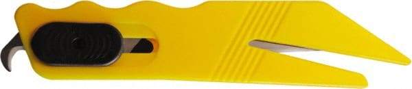 ICT - Fixed Safety Utility Knife - 1" Stainless Steel Blade, Yellow ABS Handle, 2 Blades Included - Benchmark Tooling