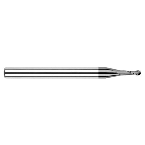 ‎0.04″ Dia. × 1/8″ Shank × 0.12″ DOC × 1-1/2″ OAL, Carbide DLC, Stub|Standard , 2 Flute, Ballnose End Mill - Exact Industrial Supply