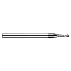 ‎0.04″ Dia. × 1/8″ Shank × 0.12″ DOC × 1-1/2″ OAL, Carbide DLC, Stub|Standard , 2 Flute, Ballnose End Mill - Exact Industrial Supply