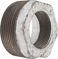 Made in USA - Class 150, 2-1/2 x 1-1/2" Galvanized Pipe Hex Bushing - Threaded, Malleable Iron - Benchmark Tooling