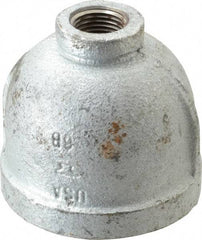 Made in USA - Class 150, 2 x 1/2" Galvanized Pipe Reducing Coupling - Threaded, Malleable Iron - Benchmark Tooling
