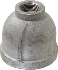 Made in USA - Class 150, 2 x 3/4" Galvanized Pipe Reducing Coupling - Threaded, Malleable Iron - Benchmark Tooling