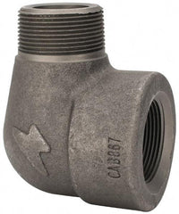 Made in USA - Size 1-1/2", Class 3,000, Forged Carbon Steel Black Pipe 90° Street Elbow - 3,000 psi, Threaded End Connection - Benchmark Tooling