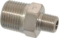 Value Collection - 3/8 x 1/8" Internal Pipe, Brass Hex Nipple Reducer - MNPT - Benchmark Tooling