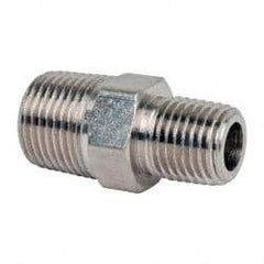 Value Collection - 3/8 x 1/4" Internal Pipe, Brass Hex Nipple Reducer - MNPT - Benchmark Tooling