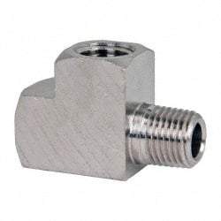 Value Collection - 1/4" Internal Pipe, Brass Street Tee - FNPT x MNPT - Benchmark Tooling