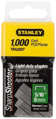 Stanley - 7/16" Wide Galvanized Steel Light Duty Staples - 5/16" Leg Length - Benchmark Tooling