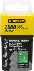 Stanley - 7/16" Wide Galvanized Steel Light Duty Staples - 1/4" Leg Length - Benchmark Tooling