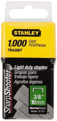 Stanley - 7/16" Wide Galvanized Steel Light Duty Staples - 3/8" Leg Length - Benchmark Tooling