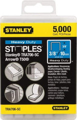 Stanley - 27/64" Wide Galvanized Steel Heavy Duty Power Crown Staples - 3/8" Leg Length - Benchmark Tooling