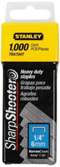 Stanley - 27/64" Wide Galvanized Steel Heavy Duty Power Crown Staples - 1/4" Leg Length - Benchmark Tooling