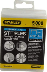 Stanley - 27/64" Wide Galvanized Steel Heavy Duty Power Crown Staples - 5/16" Leg Length - Benchmark Tooling