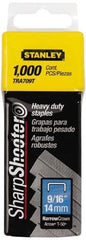 Stanley - 27/64" Wide Galvanized Steel Heavy Duty Power Crown Staples - 9/16" Leg Length - Benchmark Tooling