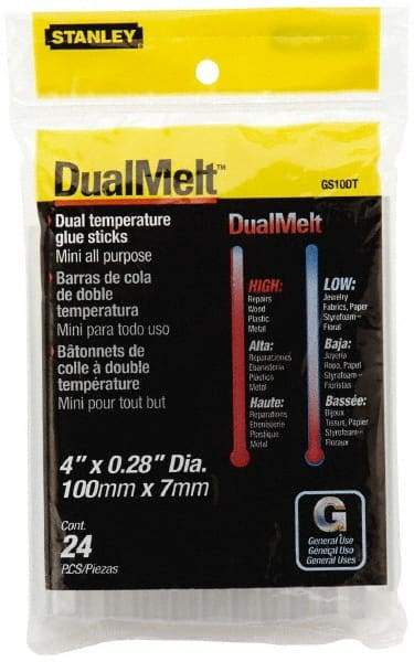 Stanley - 1/4" Diam, 4" Long, Opaque Hot Melt, Low Melt Glue Stick - GS Series - Benchmark Tooling