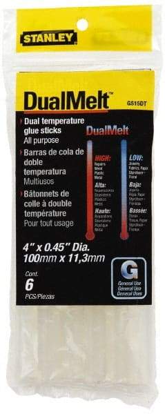 Stanley - 7/16" Diam, 4" Long, Opaque Hot Melt, Low Melt Glue Stick - GS Series - Benchmark Tooling