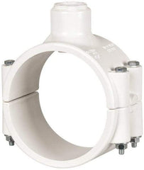 Value Collection - 4 x 3/4" PVC Plastic Pipe Clamp On Saddle with EPDM O-Ring - Schedule 40, Pipe O.D. x Soc End Connections - Benchmark Tooling