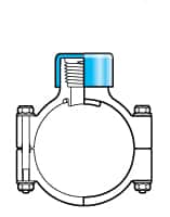 Value Collection - 6 x 3" PVC Plastic Pipe Clamp On Saddle with Viton O-Ring - Schedule 80, Pipe O.D. x SR Fipt End Connections - Benchmark Tooling