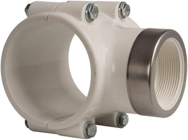 Value Collection - 3 x 2" PVC Plastic Pipe Clamp On Saddle with EPDM O-Ring - Schedule 40, Pipe O.D. x SR Fipt End Connections - Benchmark Tooling