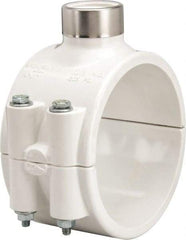 Value Collection - 4 x 1" PVC Plastic Pipe Clamp On Saddle with EPDM O-Ring - Schedule 40, Pipe O.D. x SR Fipt End Connections - Benchmark Tooling