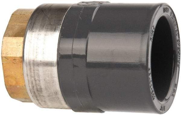Value Collection - 3/4" PVC Plastic Pipe Female Adapter - Schedule 80, PVC Slip x Brass Fipt End Connections - Benchmark Tooling
