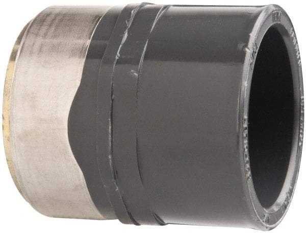 Value Collection - 1-1/4" PVC Plastic Pipe Female Adapter - Schedule 80, PVC Slip x Brass Fipt End Connections - Benchmark Tooling