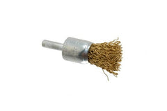 Value Collection - 3/4" Brush Diam, End Brush - Coarse Grade, 1/4" Diam Shank, 20,000 Max RPM - Benchmark Tooling