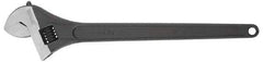 Irwin - 2-7/16" Jaw Capacity, 24" Standard Adjustable Wrench - Chrome Vanadium Steel, Black Finish - Benchmark Tooling