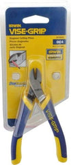 Irwin - 4-1/2" OAL, Diagonal Cutter - 1/2" Jaw Length x 7/64" Jaw Width, Oval Head, ProTouch Handle - Benchmark Tooling