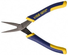 Irwin - 5-1/4" OAL, 1-1/4" Jaw Length x 9/16" Jaw Width, Pliers - Machined Jaw, Flat Nose Head, ProTouch Handles - Benchmark Tooling