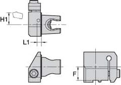Kennametal - System Size KM25, Left Hand Cut, Modular Cutoff Cutting Unit Head - A2 BHSN19X... Insert Style, 0.189" Head Length, 0.4921" Center to Cutting Edge, Series A2 - Benchmark Tooling