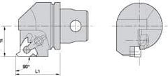 Kennametal - Insert Style LT 16EL, 35mm Head Length, Left Hand Cut, External Modular Threading Cutting Unit Head - System Size KM32, 22mm Center to Cutting Edge, Series LT Threading - Benchmark Tooling