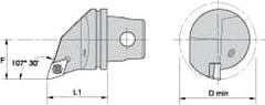 Kennametal - Right Hand Cut, Size KM32, DC.. Insert Compatiblity, Internal Modular Turning & Profiling Cutting Unit Head - 22mm Ctr to Cutting Edge, 35mm Head Length, Through Coolant, Series Screw-On - Benchmark Tooling