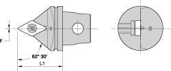 Kennametal - Neutral Cut, Size KM32, DC.. Insert Compatiblity, External Modular Turning & Profiling Cutting Unit Head - 35mm Head Length, Through Coolant, Series Screw-On - Benchmark Tooling