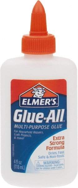 Elmer's - 4 oz Bottle White All Purpose Glue - 5 min Working Time, Bonds to Ceramic, Fabric, Leather, Paper & Wood - Benchmark Tooling