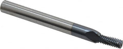 Carmex - 1/4-28 UNF, 0.197" Cutting Diam, 3 Flute, Solid Carbide Helical Flute Thread Mill - Internal Thread, 0.44" LOC, 2-1/2" OAL, 1/4" Shank Diam - Benchmark Tooling