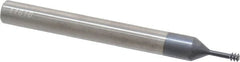 Carmex - #6-32 UNC, 0.1" Cutting Diam, 3 Flute, Solid Carbide Helical Flute Thread Mill - Internal Thread, 0.28" LOC, 2-1/2" OAL, 1/4" Shank Diam - Benchmark Tooling