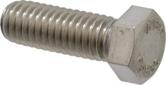 Value Collection - 7/16-14 UNC, 1-1/4" Length Under Head Hex Head Cap Screw - Fully Threaded, Grade 18-8 Stainless Steel, Uncoated, 5/8" Hex - Benchmark Tooling