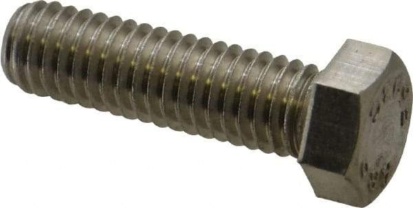 Value Collection - 7/16-14 UNC, 1-1/2" Length Under Head Hex Head Cap Screw - Fully Threaded, Grade 18-8 Stainless Steel, Uncoated, 5/8" Hex - Benchmark Tooling