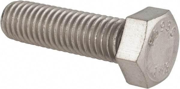 Value Collection - 1/2-13 UNC, 3-1/4" Length Under Head Hex Head Cap Screw - Partially Threaded, Grade 18-8 Stainless Steel, Uncoated, 3/4" Hex - Benchmark Tooling