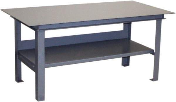 Jamco - 60 Wide x 36" Deep x 34" High, Steel Work Table - Flat Top, Fixed Legs, Gray - Benchmark Tooling