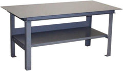 Jamco - 60 Wide x 36" Deep x 34" High, Steel Work Table - Flat Top, Fixed Legs, Gray - Benchmark Tooling