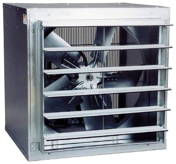 Fantech - 30" Blade, Belt Drive, 3/4 hp, 8,645 CFM, TEAO Exhaust Fan - 34-1/4" Opening Height x 34-1/4" Opening Width, 25-1/4" Deep, 115/230 Volt, 1 Speed, Single Phase - Benchmark Tooling